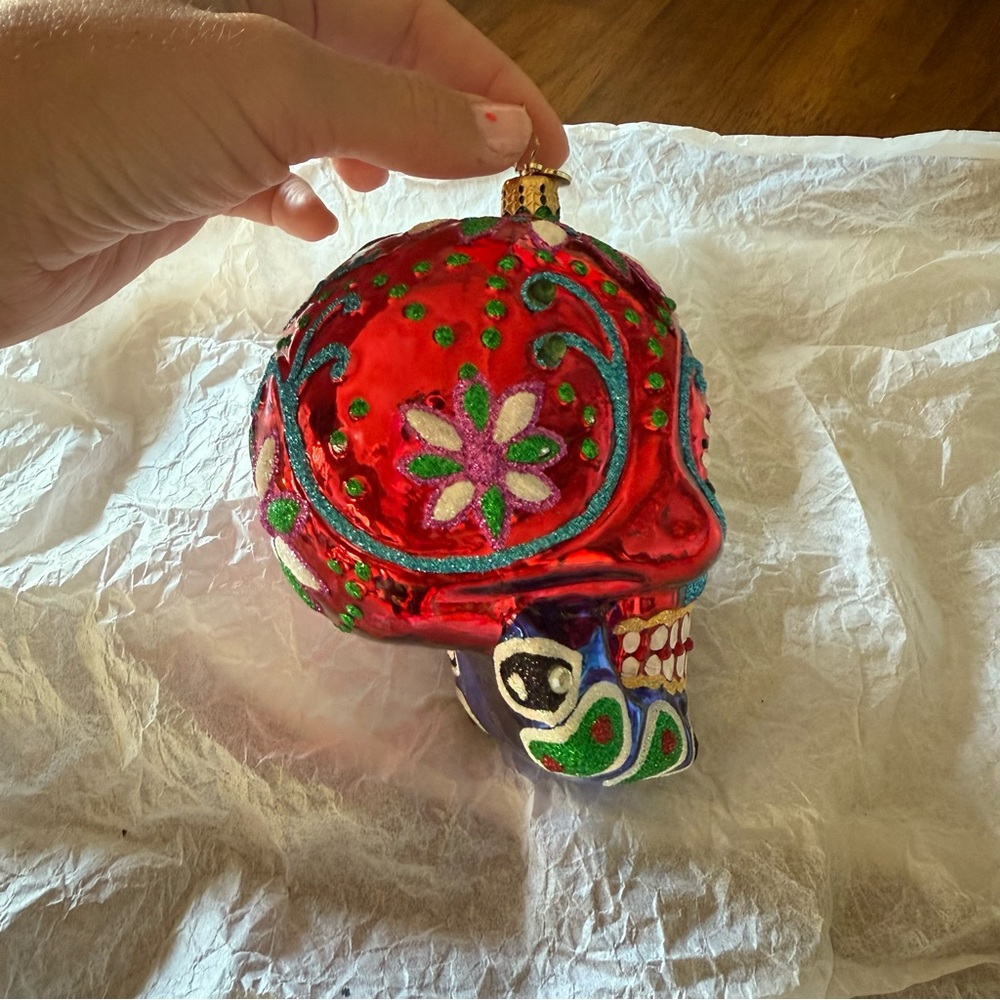 Christopher Radko Dia De Los Muertos (Day of the Dead) Sugar Skull Ornament - Picture 6 of 7